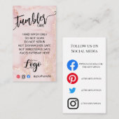 HINZUFÜGEN SIE IHR LOGO TUMBLER CARE CARDS-Vinyl-G Visitenkarte (Vorne/Hinten)