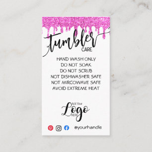 HINZUFÜGEN SIE IHR LOGO TUMBLER CARE CARDS-Vinyl-G Visitenkarte