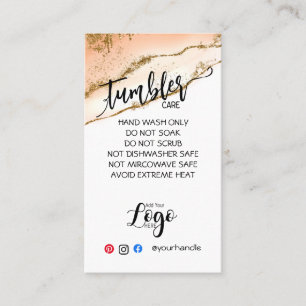 HINZUFÜGEN SIE IHR LOGO TUMBLER CARE CARDS-Vinyl- Visitenkarte