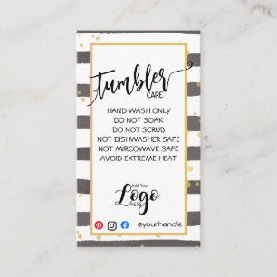 HINZUFÜGEN SIE IHR LOGO TUMBLER CARE CARDS-Vinyl- Visitenkarte