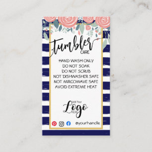 HINZUFÜGEN SIE IHR LOGO TUMBLER CARE CARDS-Vinyl- Visitenkarte