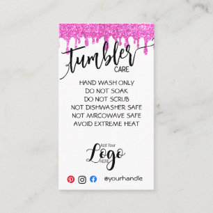 HINZUFÜGEN SIE IHR LOGO TUMBLER CARE CARDS-Vinyl- Visitenkarte