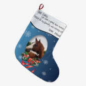 HINZUFÜGEN SIE IHR PFERD Foto und Name Sehr geehrt Großer Weihnachtsstrumpf (Vorderansicht (hängend))