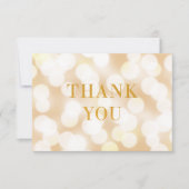 Hinzufügen Sie Ihre Logo Champagne Bokeh Lights Im Dankeskarte (Vorderseite)
