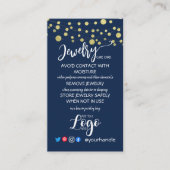 HINZUFÜGEN SIE IHRE LOGO Schmuck CARE CARDS klein Visitenkarte (Vorderseite)