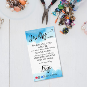 HINZUFÜGEN SIE IHRE LOGO Schmuck CARE CARDS kleine Visitenkarte