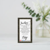 HINZUFÜGEN SIE IHRE LOGO Schmuck CARE CARDS kleine Visitenkarte (Stehend Vorderseite)