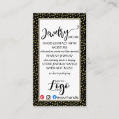 HINZUFÜGEN SIE IHRE LOGO Schmuck CARE CARDS kleine Visitenkarte (Vorderseite)