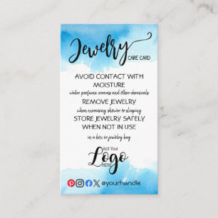 HINZUFÜGEN SIE IHRE LOGO Schmuck CARE CARDS kleine Visitenkarte