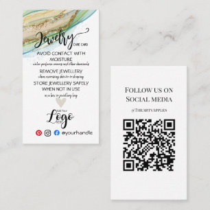 HINZUFÜGEN SIE IHRE LOGO Schmuck CARE CARDS UK Visitenkarte