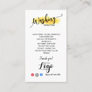 HINZUFÜGEN SIE IHRE LOGO-WÄSCHANWEISE PFLANZENKART VISITENKARTE