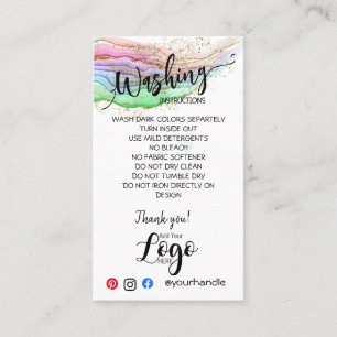 HINZUFÜGEN SIE IHRE LOGO-WÄSCHANWEISE PFLANZENKART VISITENKARTE