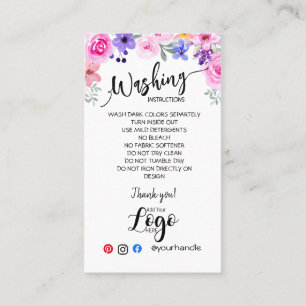 HINZUFÜGEN SIE IHRE LOGO-WÄSCHANWEISE PFLANZENKART VISITENKARTE