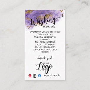 HINZUFÜGEN SIE IHRE LOGO-WÄSCHANWEISE PFLANZENKART VISITENKARTE