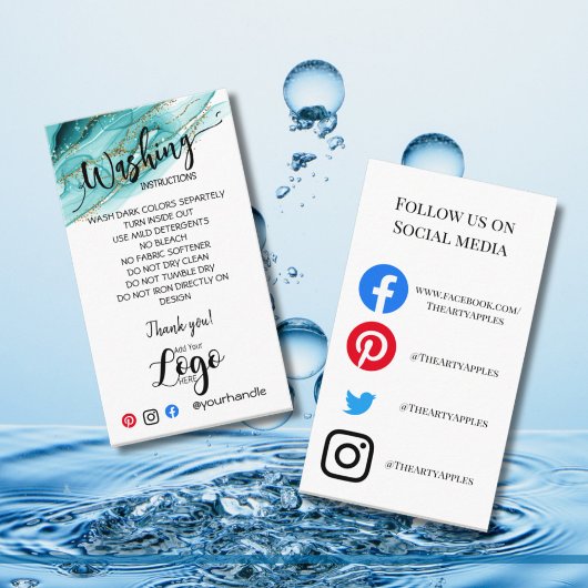 HINZUFÜGEN SIE IHRE LOGO-WÄSCHANWEISE PFLANZENKART VISITENKARTE