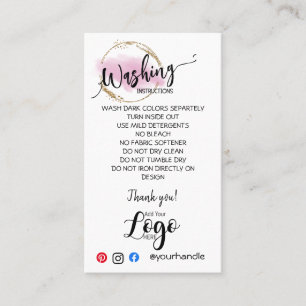 HINZUFÜGEN SIE IHRE LOGO-WÄSCHANWEISE PFLANZENKART VISITENKARTE