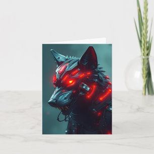 HINZUFÜGEN SIE IHREN EIGENEN TEXT Cyborg Wolf Karte