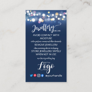 HINZUFÜGEN SIE IHREN LOGO Schmuck CARE CARDS klei Visitenkarte