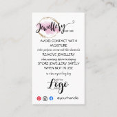 HINZUFÜGEN SIE IHREN LOGO Schmuck CARE CARDS klein Visitenkarte (Vorderseite)