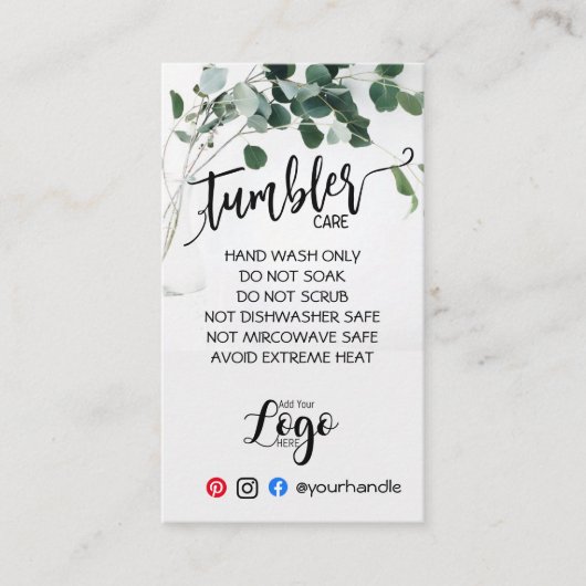 HINZUFÜGEN SIE IHREN LOGO-Trommel CARE vinyleucaly Visitenkarte (Vorderseite)