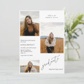 Hinzufügen von 3 Foto Moderne Script Abschluss Ein Einladung (Stehend Vorderseite)