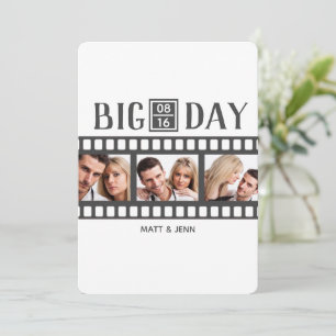 Hinzufügen von 3 Fotos Spaß Film Hochzeit Einladun Einladung