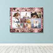 Hinzufügen von 8 Fotos Rose Gold Textur Blumenmust Leinwanddruck (Insitu (Holzboden))