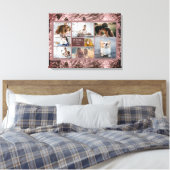 Hinzufügen von 8 Fotos Rose Gold Textur Blumenmust Leinwanddruck (Insitu (Schlafzimmer))