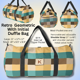 Hinzufügen von Abstrakten Anfangsquadraten, Retro- Duffle Bag