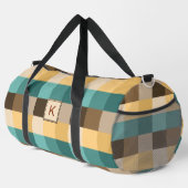 Hinzufügen von Abstrakten Anfangsquadraten, Retro- Duffle Bag (Rechte Ecke)