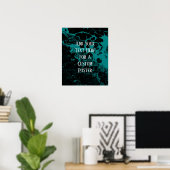Hinzufügen von Aquamarinem, schwarzen und hellen T Poster (Heimbüro)