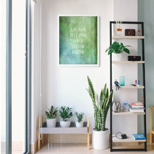 Hinzufügen von Aquamarinem und grünem Text Poster