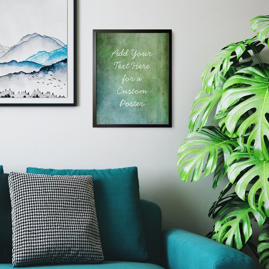 Hinzufügen von Aquamarinem und grünem Text Poster