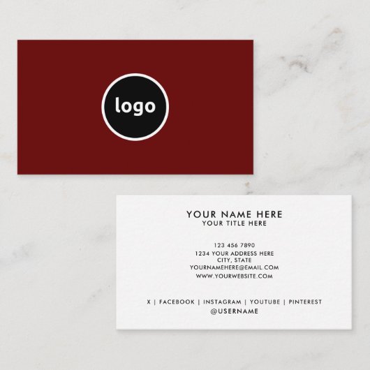 Hinzufügen von Beruflichen Firmenkarten für Ihr Lo Visitenkarte (Vorne/Hinten)