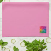 Hinzufügen von Bild- oder Logo-Text Elegante rosa  Geschirrtuch (Gefaltet)