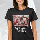 Hinzufügen von Bild und Text benutzerdefiniert T-Shirt<br><div class="desc">Erstellen Sie Ihre eigenen Geschenke,  fügen Sie Foto und Text auf diesem personalisierten schwarzen Shirt. Machen Sie einfach Ihr eigenes cooles T - Shirt-Design. Das personalisierte Shirt ist auch für Männer und Kinder in verschiedenen Farbvarianten erhältlich. Ideal für Junggeselinnen-Abschied,  Schulveranstaltung,  Corporate Party,  lustige Witze und vieles mehr.</div>