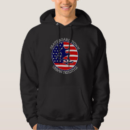Hinzufügen von City Town Text Name Skateboard USA Hoodie