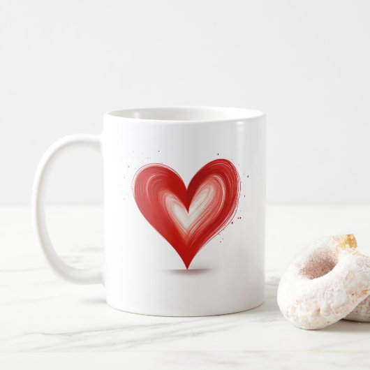 Hinzufügen von eigenem Text, Herz, anpassbar Kaffeetasse (Mit Donut)