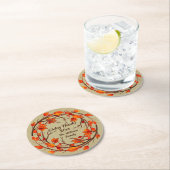 Hinzufügen von Erntedank-Nachweispapier zum Herbst Runder Pappuntersetzer (Vor Ort)