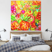 Hinzufügen von Farbe zu Ihrem Stil mit Blumenarbei Leinwanddruck (Insitu (Schlafzimmer))