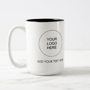 Hinzufügen von Firmenlogo Text Modern Simple Templ Zweifarbige Tasse