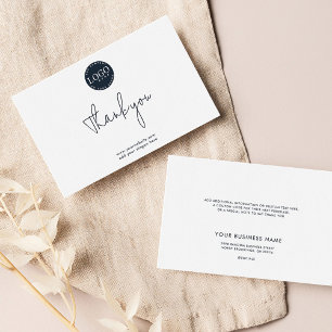 Hinzufügen von Firmenlogo und Firmenwebsite-Kunden Dankeskarte