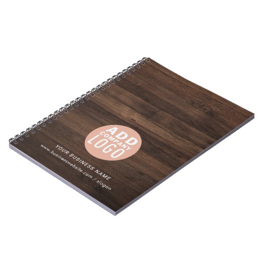 Hinzufügen von Firmenlogos Mitarbeiter von Rustic Notizblock (Linke Seite)