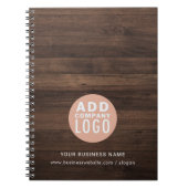 Hinzufügen von Firmenlogos Mitarbeiter von Rustic Notizblock (Vorderseite)