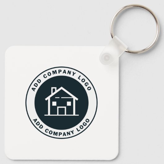 Hinzufügen von Firmenlogos Moderner Mitarbeiter de Schlüsselanhänger (Rückseite)