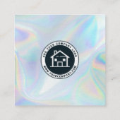 Hinzufügen von Firmenlogos und QR-Code DIY Hologra Quadratische Visitenkarte (Rückseite)