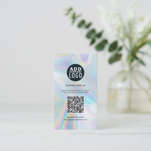 Hinzufügen von Firmenlogos und QR-Code DIY Hologra Visitenkarte (Stehend Vorderseite)