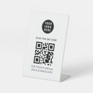 Hinzufügen von Firmenlogos und QR-Code einfach Sockelschild