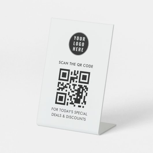 Hinzufügen von Firmenlogos und QR-Code einfach Sockelschild (Vorderseite)