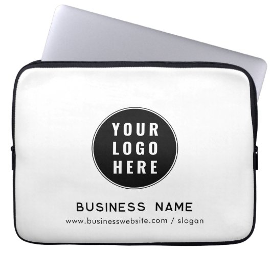 Hinzufügen von Firmenlogos und Website-Werbung Laptopschutzhülle (Vorderseite)